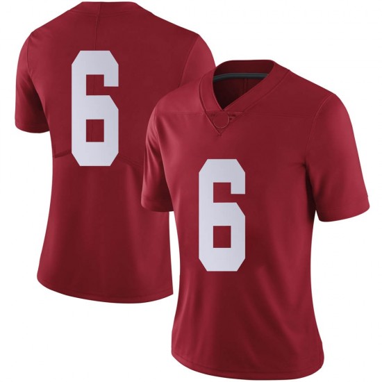 Alabama Crimson Tide Women's Trey Sanders #6 No Name Crimson NCAA Nike Authentic Stitched College Football Jersey BL16J55JP